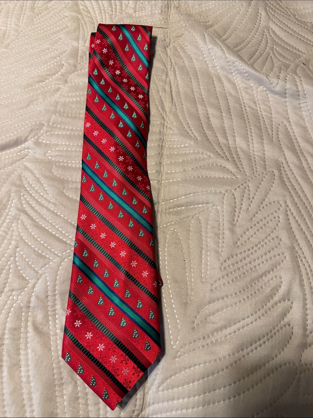 Yuletide Greetings by Hallmark Red Holiday Stripe Men's Tie